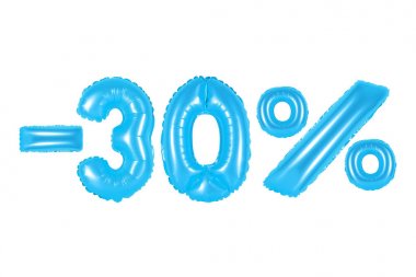 yüzde 30, mavi renk