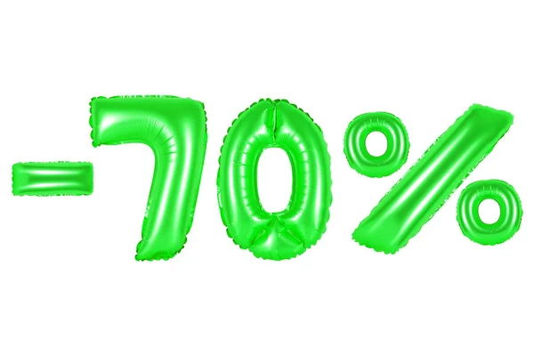 Yüzde 70'i, yeşil renk — Stok fotoğraf