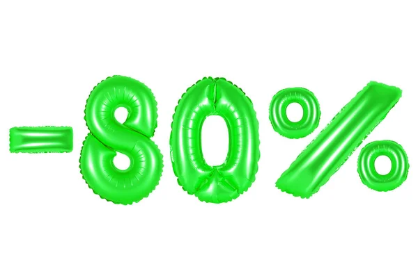 80 por ciento, color verde —  Fotos de Stock