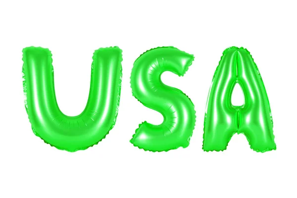 USA abbreviation, United States of America, green color — Stock Photo, Image