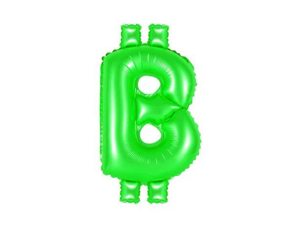 Signo de bitcoin, color verde —  Fotos de Stock