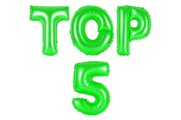 Top 5, color verde — Foto de Stock