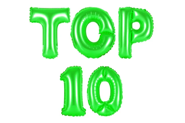 Top 10, yeşil renk — Stok fotoğraf