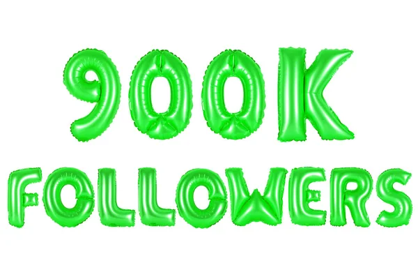 Devět set tisíc následovníků, zelená barva — Stock fotografie