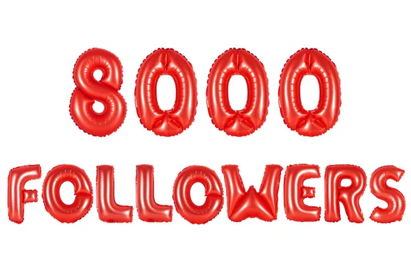 Ocho mil seguidores, color rojo —  Fotos de Stock