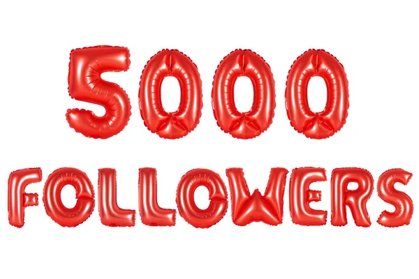 Cinco mil seguidores, cor vermelha — Fotografia de Stock