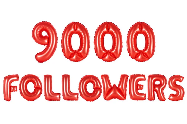 Nine thousand followers, red color — Stock Photo, Image