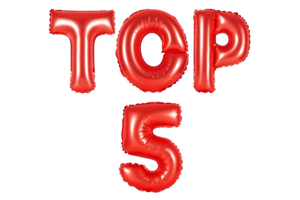 Top 5, colore rosso — Foto Stock