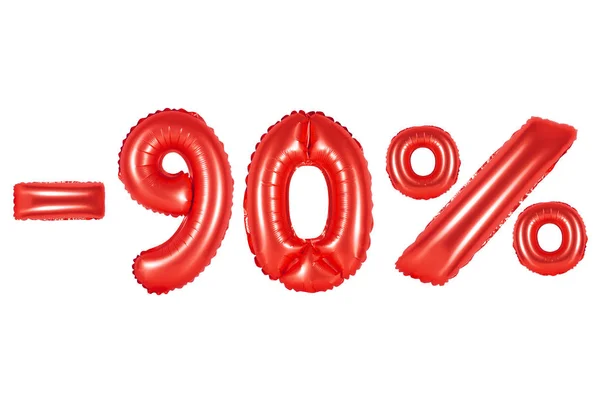 90 procent, rode kleur — Stockfoto
