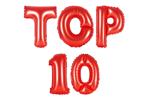 Top 10, kırmızı renk — Stok fotoğraf
