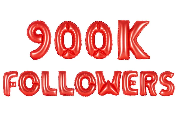 Nine hundred thousand followers, red color — Stock Photo, Image