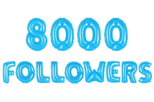 Ocho mil seguidores, color azul —  Fotos de Stock