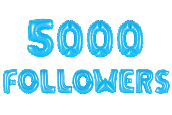 Cinco mil seguidores, color azul — Foto de Stock
