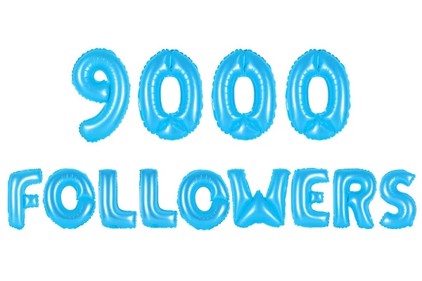 Nine thousand followers, blue color — Stock Photo, Image