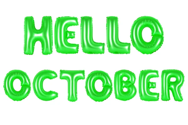 Hola octubre, color verde — Foto de Stock