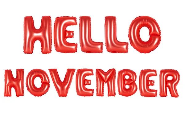 Hello november, piros színű — Stock Fotó