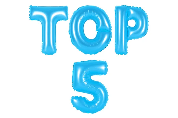 Top 5, blue color — Stock Photo, Image