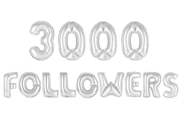 Três mil seguidores, cromo (cinza) cor — Fotografia de Stock