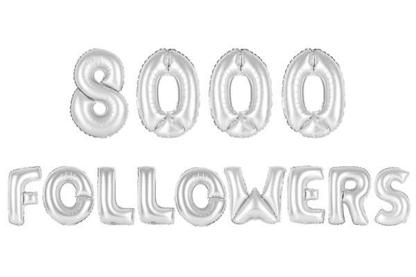 Oito mil seguidores, cor cromada (cinza) — Fotografia de Stock
