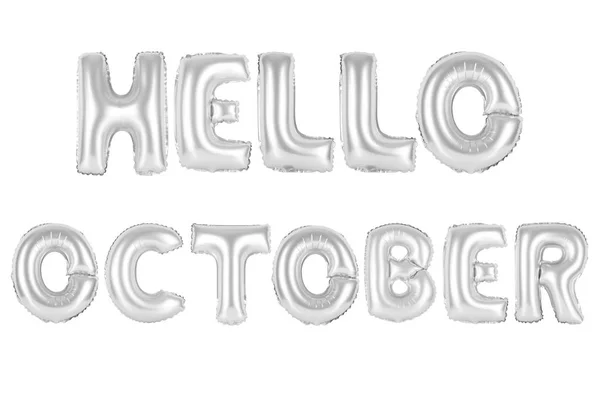 Hola octubre, cromo (gris) color — Foto de Stock