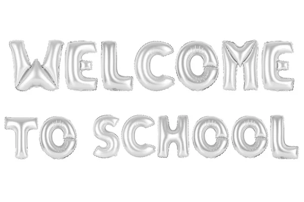 Welcome to school, chrome (grey) color — Stock Photo, Image