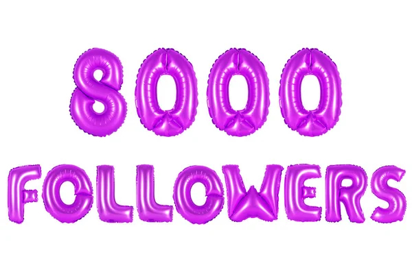 Osm tisíc následovníků, fialová barva — Stock fotografie