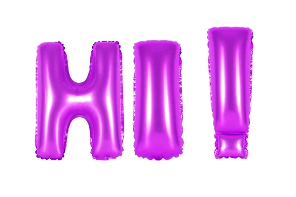 Hi, greeting, purple color — Stock Photo, Image