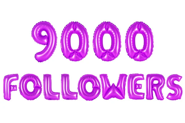 Nine thousand followers, purple color — Stock Photo, Image