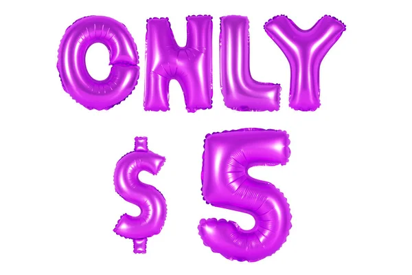 Tylko 5 dolarów, fioletowy kolor — Zdjęcie stockowe