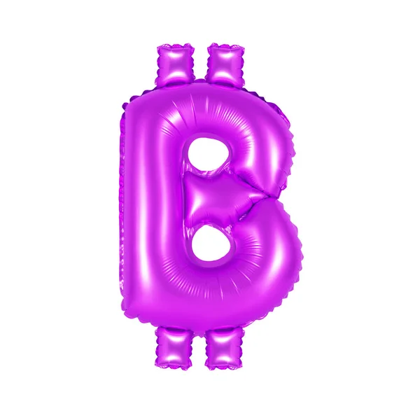 Signo de bitcoin, color púrpura —  Fotos de Stock