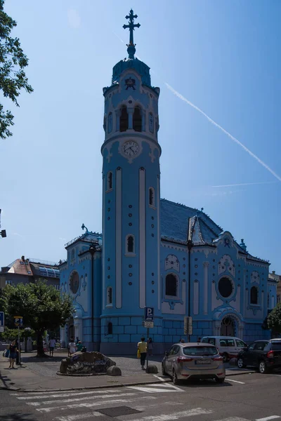 Gereja Biru yang terkenal di Bratislava Saint Elizabeth — Stok Foto