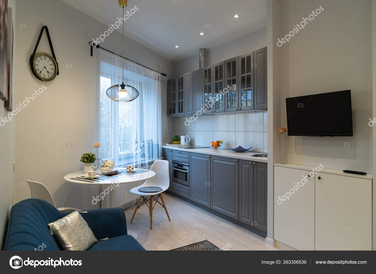 Stylish Cozy Kitchen Interior Design Modern Studio Apartment