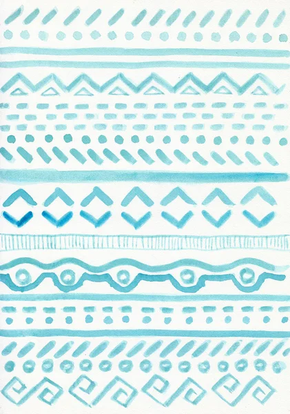 Patrón azul ornamentado tribal — Foto de Stock