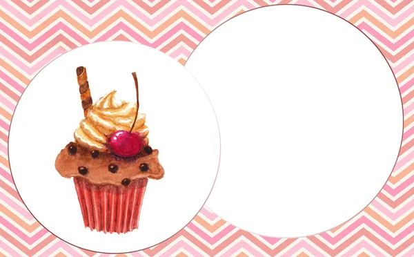 Sfondo con gustoso cupcake — Foto Stock