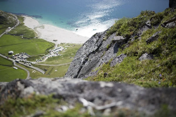 Praia de Haukland de cima . — Fotografia de Stock