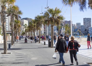 Benidorm'da Beach Promenade.