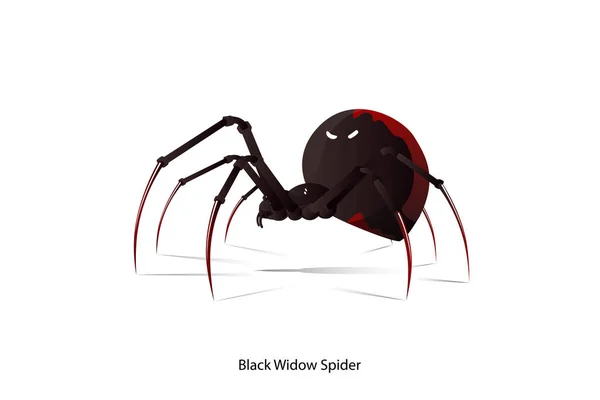 Black Widow Spider Vektor Bílém Pozadí Tento Obrázek Možnost Pro — Stockový vektor