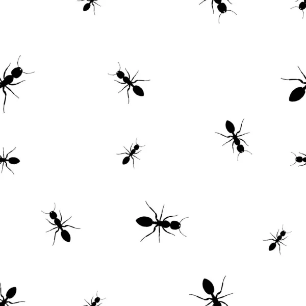 Ants Vzor Vektor Černé Bílé Izolovat Bezešvé Pro Grafický Design — Stockový vektor