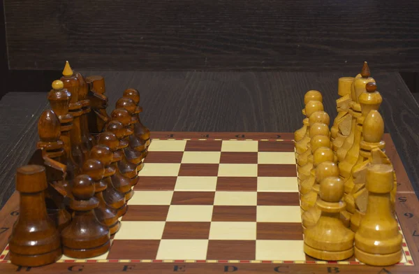 Schachfiguren Auf Einem Schachbrett Schachspiel — Stockfoto