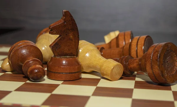 Šachové Figurky Šachovnici Šachová Partie — Stock fotografie