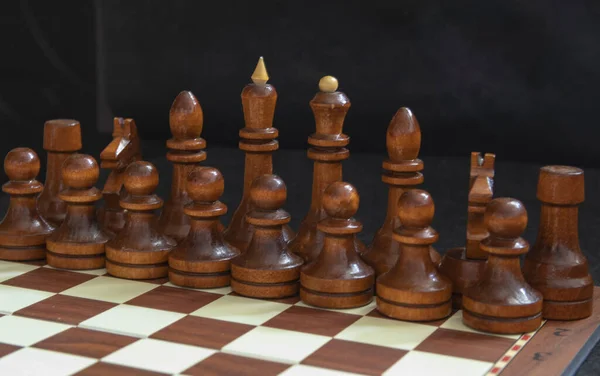 Satranç Tahtasındaki Satranç Taşları Satranç Oyunu — Stok fotoğraf