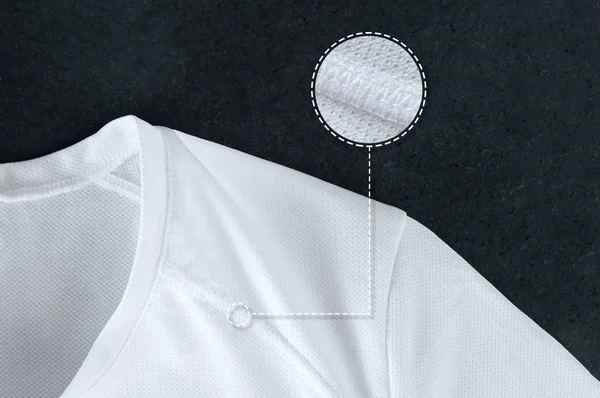 Επίπεδες ραφές σε thermoactive πουκάμισο σε κοντινό πλάνο — Φωτογραφία Αρχείου