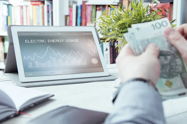 Electric energy usage application — Stock Photo, Image