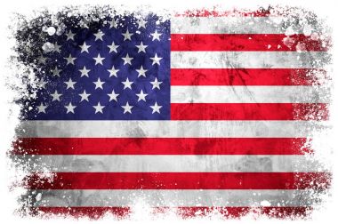 Grunge beton zemin üzerine Amerika Birleşik Devletleri'nin ulusal bayrak
