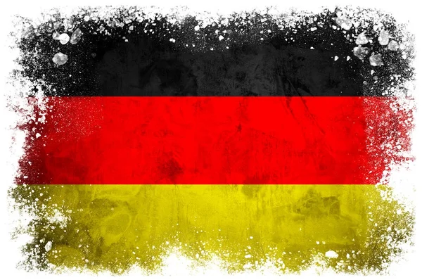 National flag of Germany on grunge concrete background