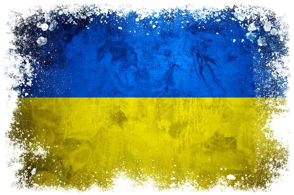 Nationale vlag van Oekraïne op grunge concrete achtergrond — Stockfoto