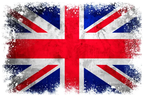 National flag of Great Britain on grunge concrete background — Stock Photo, Image