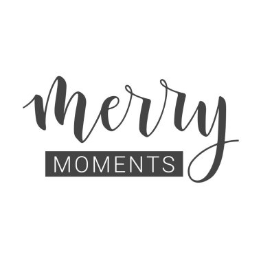 Mutlu Anlar 'ın El Yazması Mektubu. Vektör İllüstrasyonu.