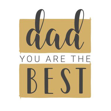 Babamdan el yazısıyla yazılmış bir mektup. Sen en iyisisin. Vektör İllüstrasyonu.