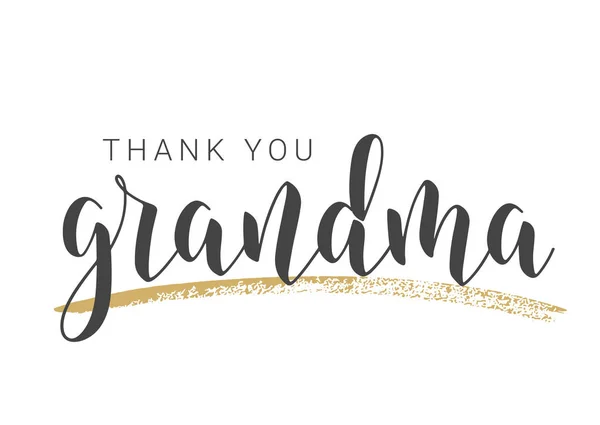 Handwritten Lettering of Thank You Grandma. Vector Illustration. — 스톡 벡터